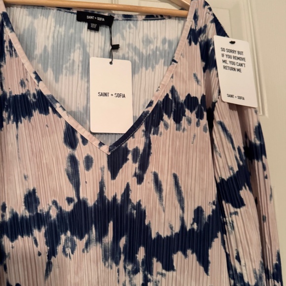 Saint & Sophia Hanna Plisse Dress Tye-Dye - Picture 5 of 6